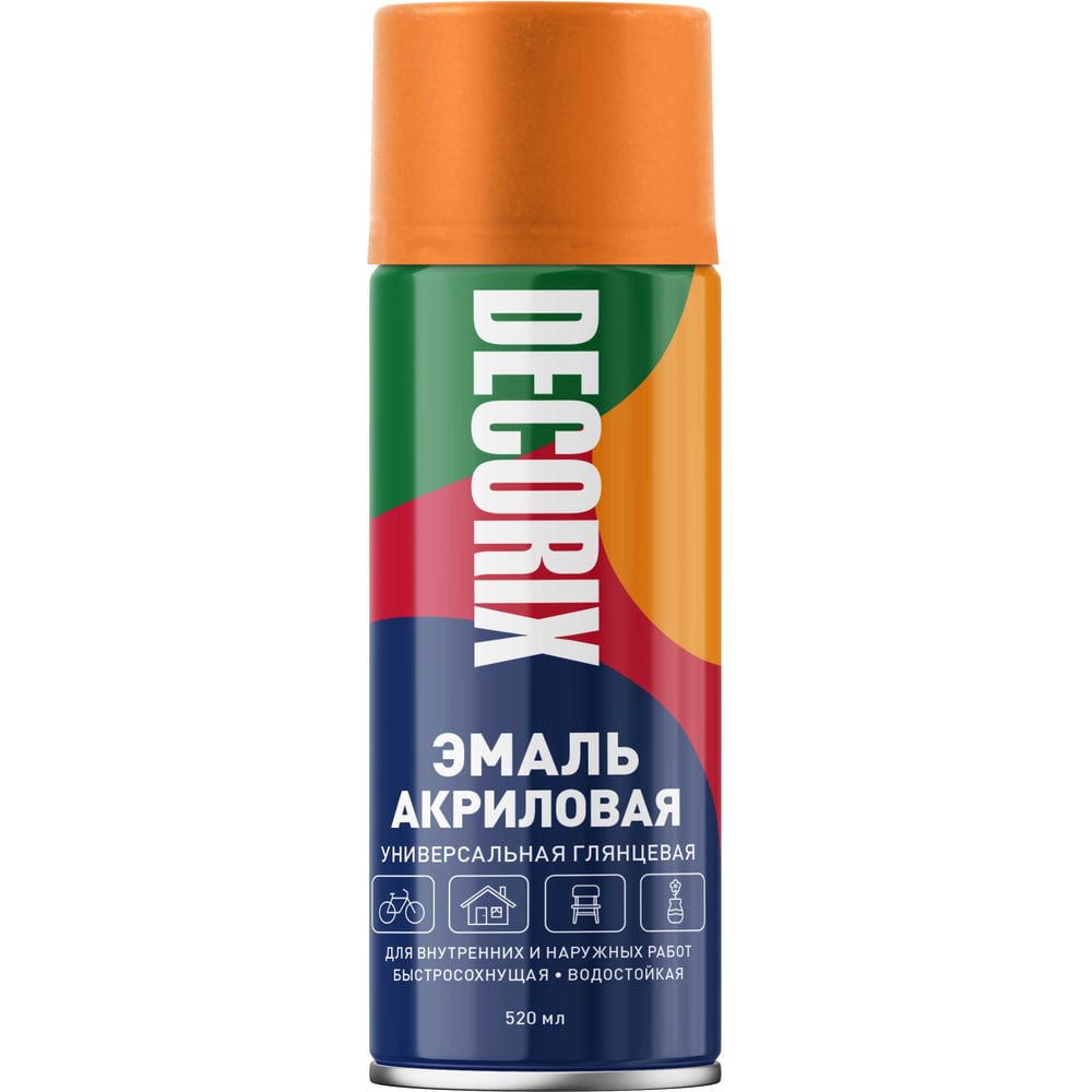 Аэрозольная акриловая эмаль Decorix (универсальная; апельсиновый; 520 мл) 0101-31 DX