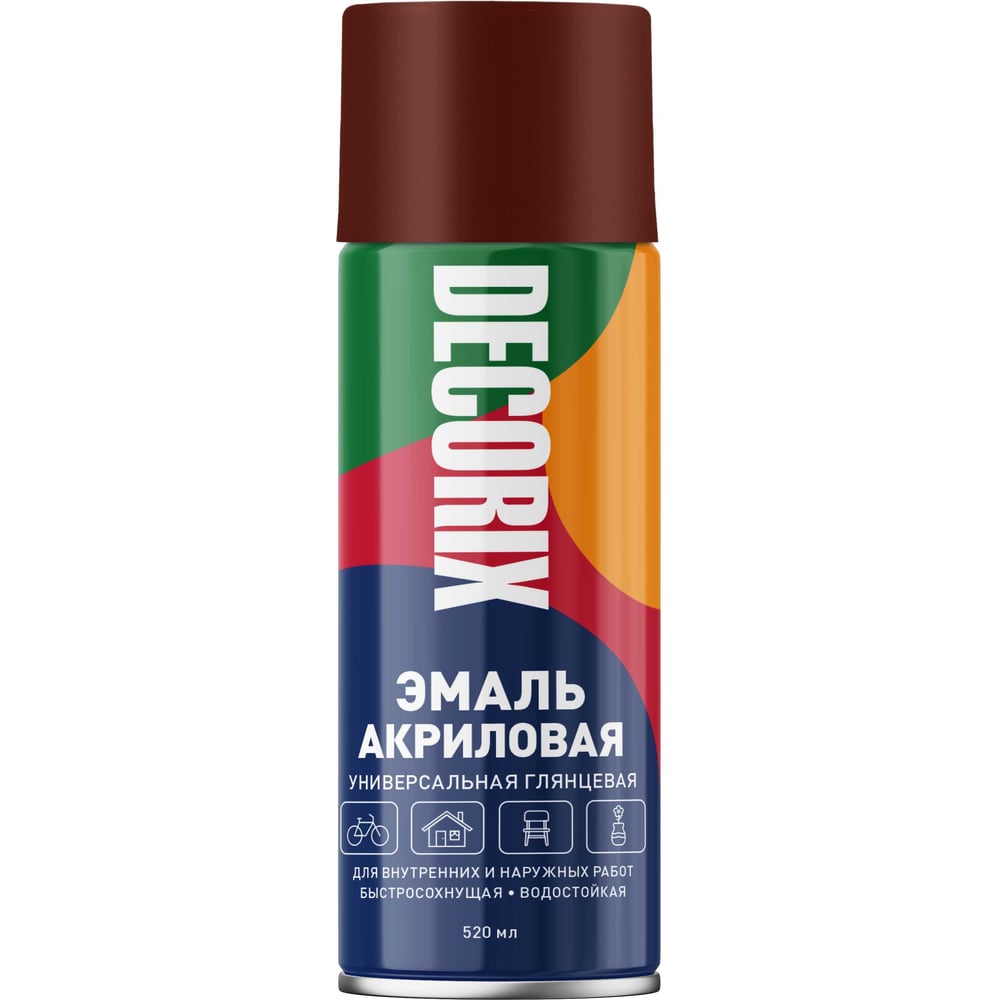 Аэрозольная акриловая эмаль Decorix (универсальная; коричневый; 520 мл) 0101-39 DX