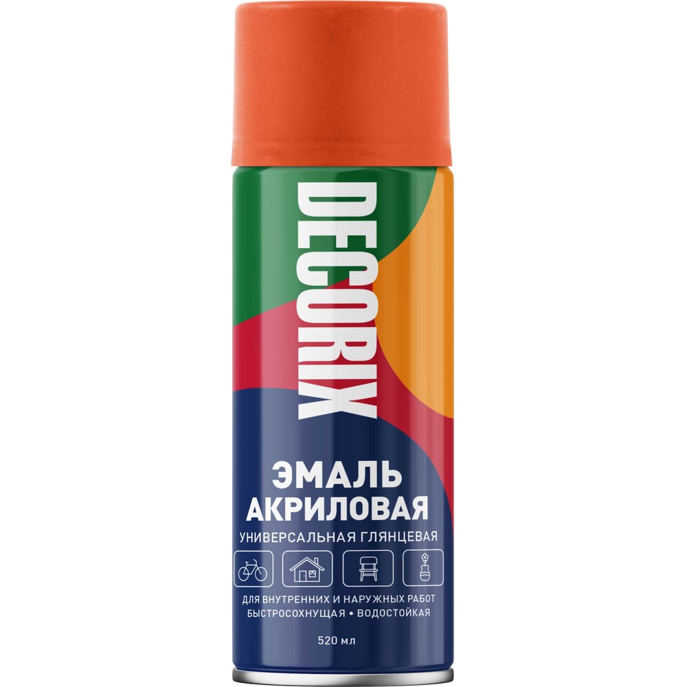 Аэрозольная акриловая эмаль Decorix (универсальная; оранжевый; 520 мл) 0101-03 DX