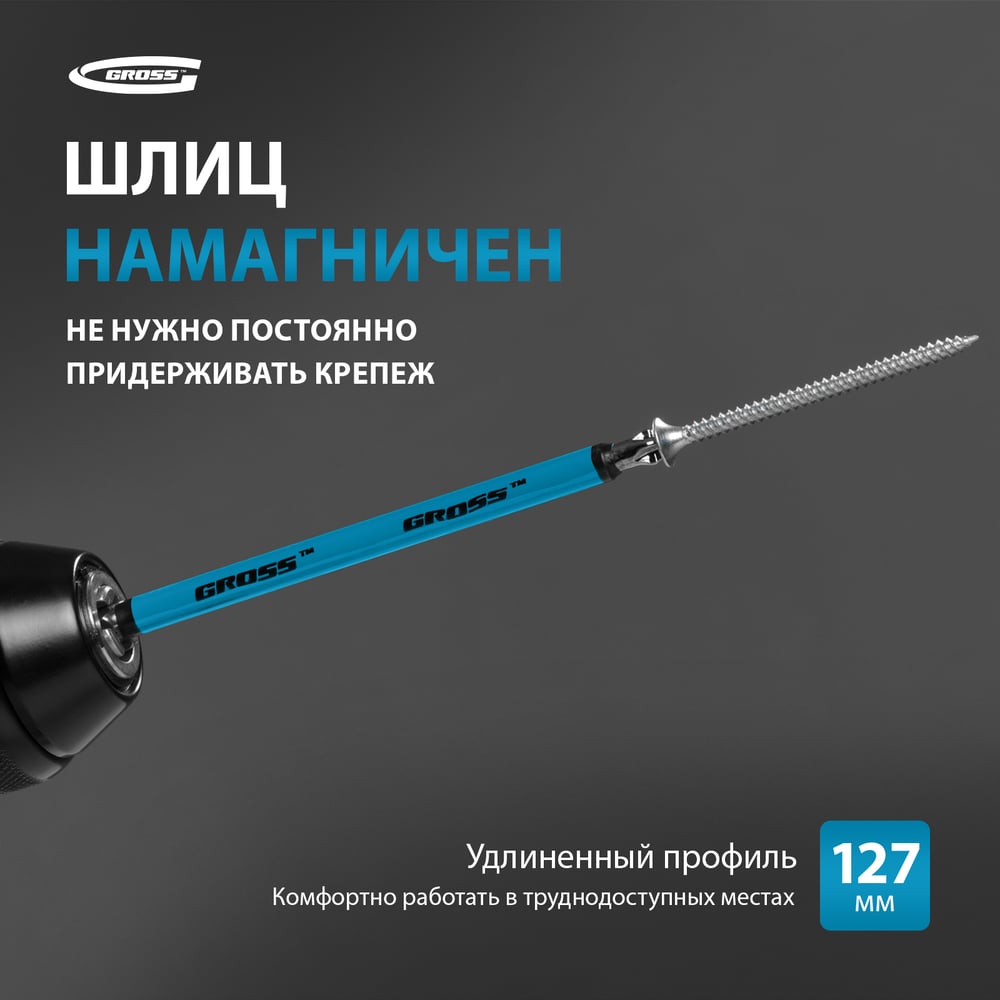 Бит магнит РН2,127мм, сталь S2.5шт//GROSS
