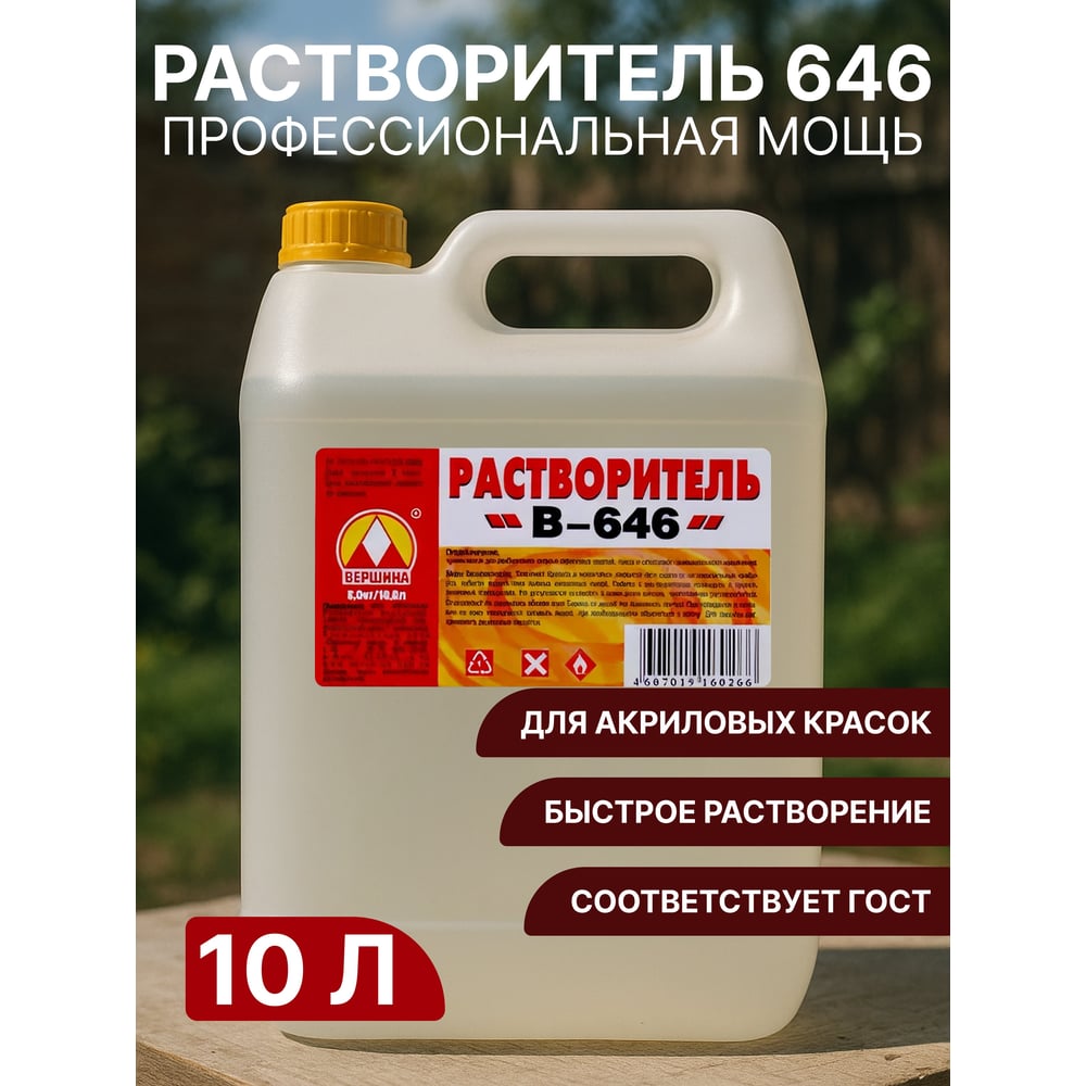 Растворитель Вершина В- 646 10л пнд/т (2шт/уп)