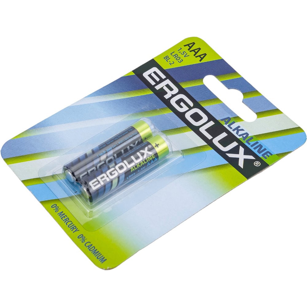 Батарейка Ergolux 1.5В LR03 Alkaline BL-2 LR03 BL-2 11743