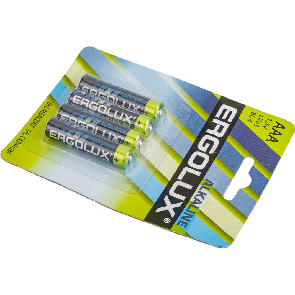 Батарейка Ergolux 1.5В, LR03, Alkaline, BL-4 11744