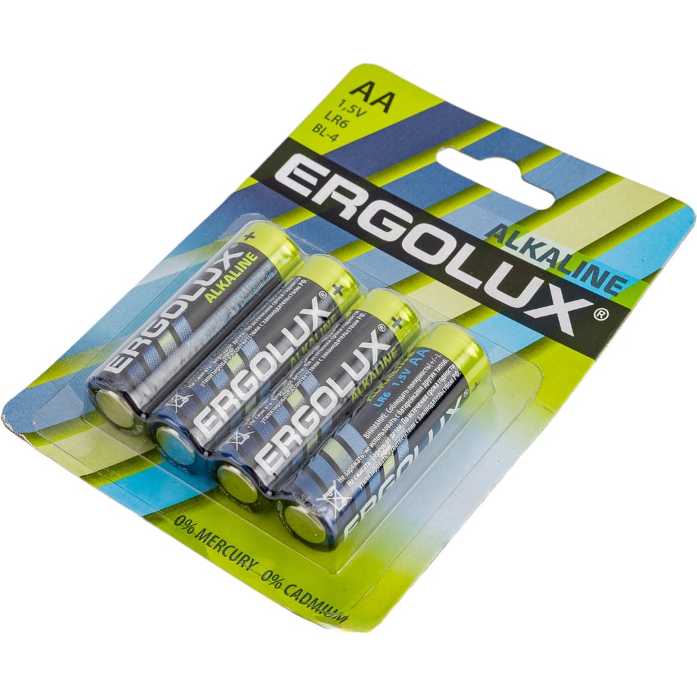 Батарейка Ergolux 1.5В, LR6, Alkaline, BL-4 11748