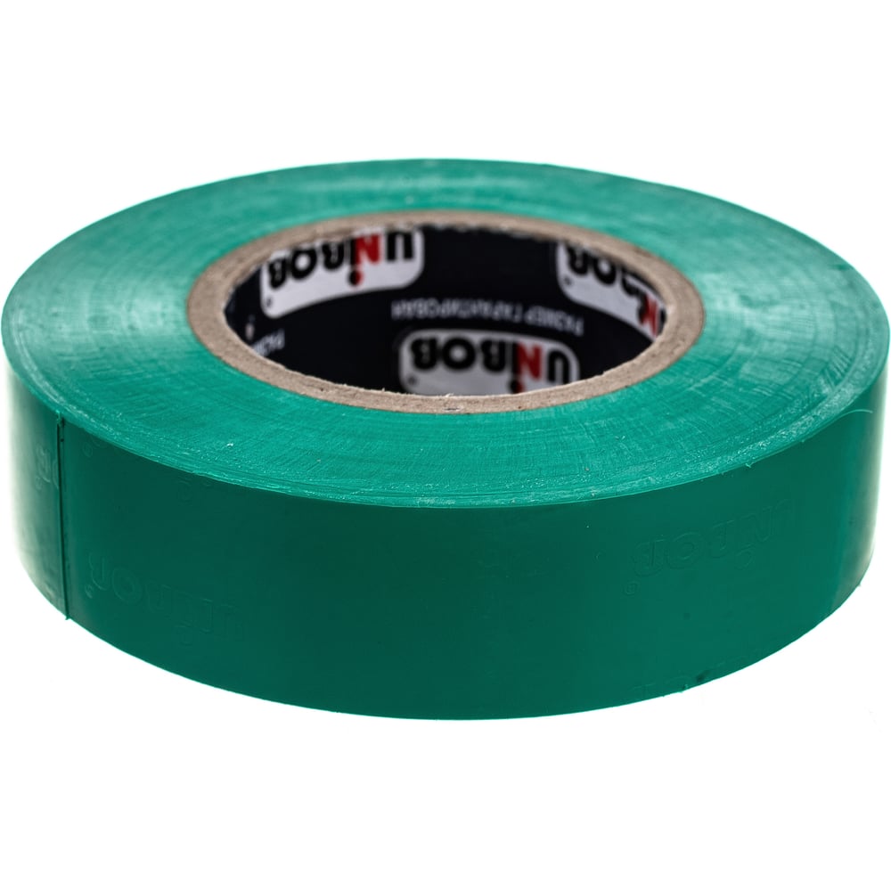 Изолента Unibob ПВХ, 19 мм х 20 м, 150 мкм, зеленая 211756