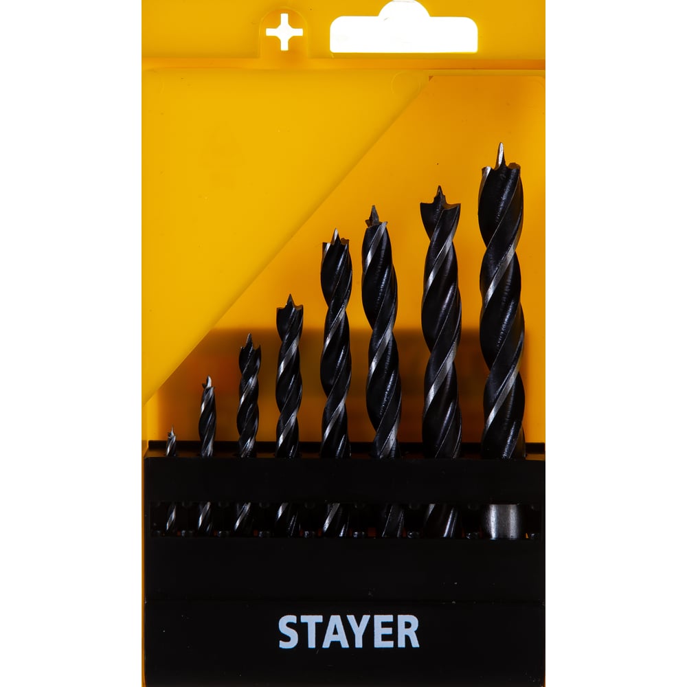 Набор STAYER "MASTER" Сверла по дереву ,в боксе,3,4,5,6,7,8,10мм,8шт