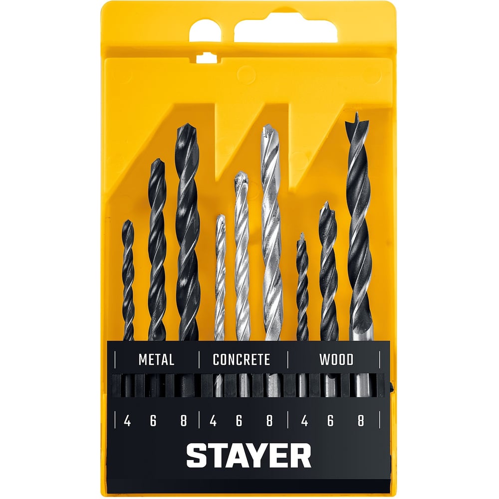 Набор комбинированных сверл STAYER Combi 9 предметов STAYER 29720-H9_z01