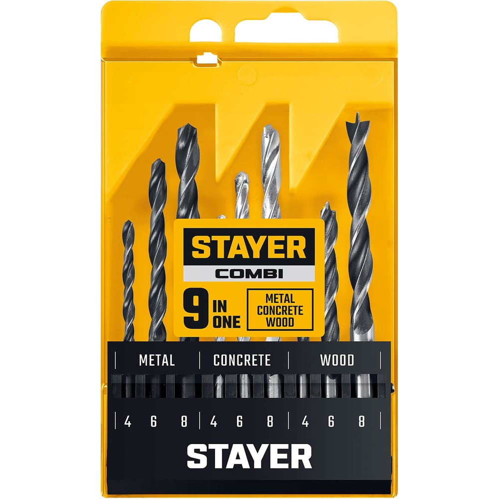 Набор комбинированных сверл STAYER Combi 9 предметов STAYER 29720-H9_z01