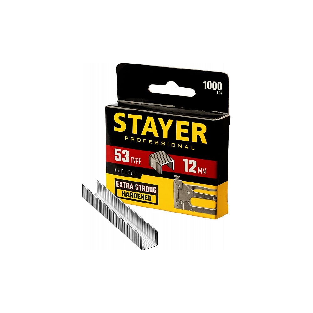 Скобы STAYER "STANDARD" тип 53, красные,12мм, 1000шт