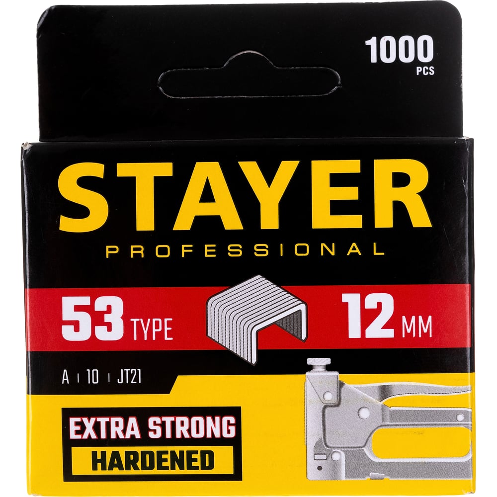 Скобы STAYER "STANDARD" тип 53, красные,12мм, 1000шт