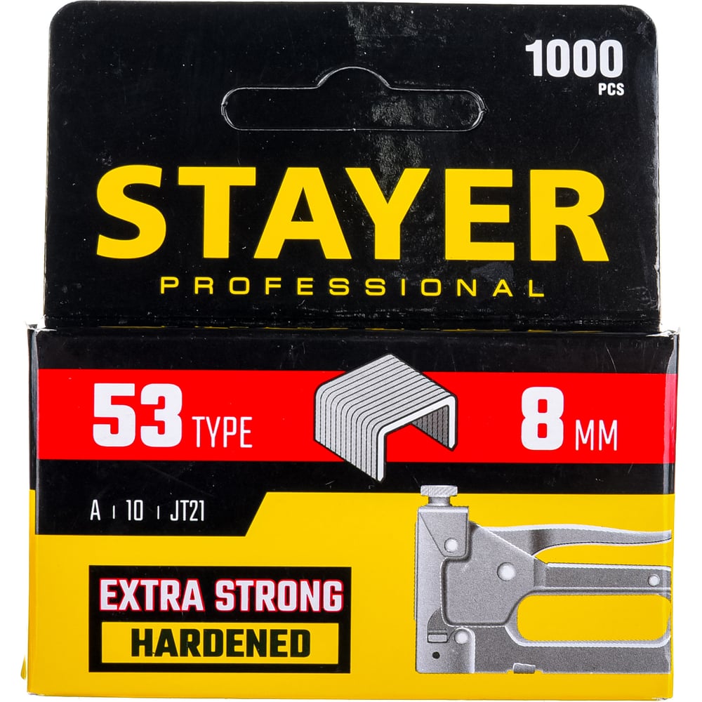 Скобы STAYER "STANDARD" тип53, красные,8мм, 1000шт
