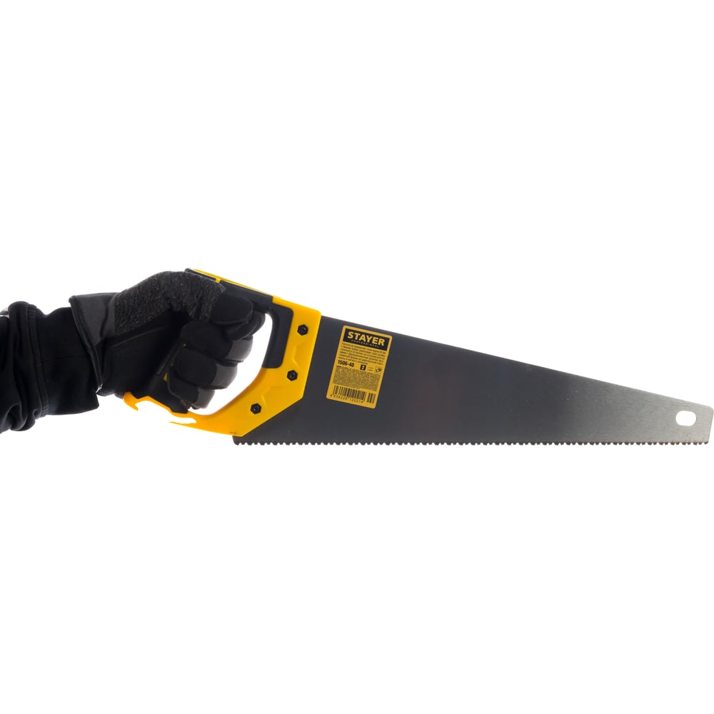 Ножовка по дереву пила Stayer Cobra 5" 400 мм, 5 TPI, прямой крупный зуб, быстрый рез поперек волокон, для крупных и средних заготовок, 1506-40_z02"