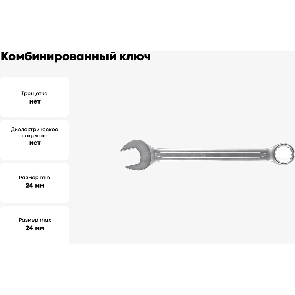 Ключ комбинированный усиленный "Гранд", crv, холодный штамп 24 мм, ФИТ