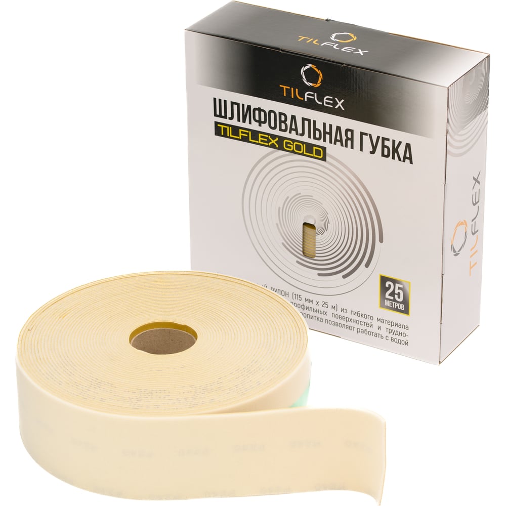 Шлифовальная губка GOLD в рулоне P240, 115 мм, 25 м TILFLEX TL28-G240