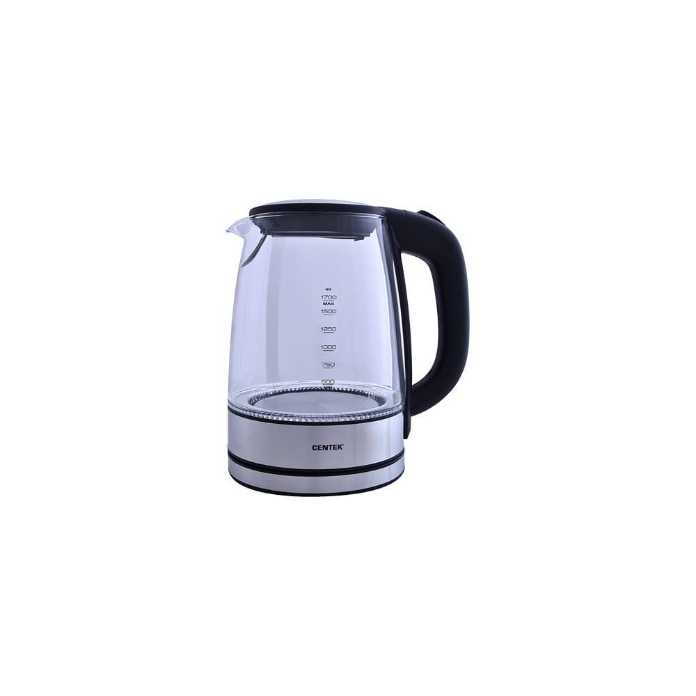Чайник Centek стекло 1.7л, 2200Вт, внутр. LED подсветка,защита от вкл б/воды CT-0030