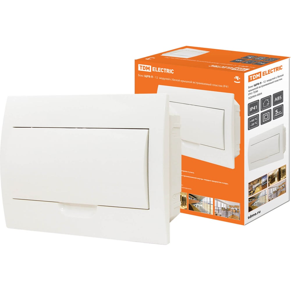 Щиток электрический TDM ELECTRIC 12 модулей с крышкой пластик IP41 SQ0904-0004