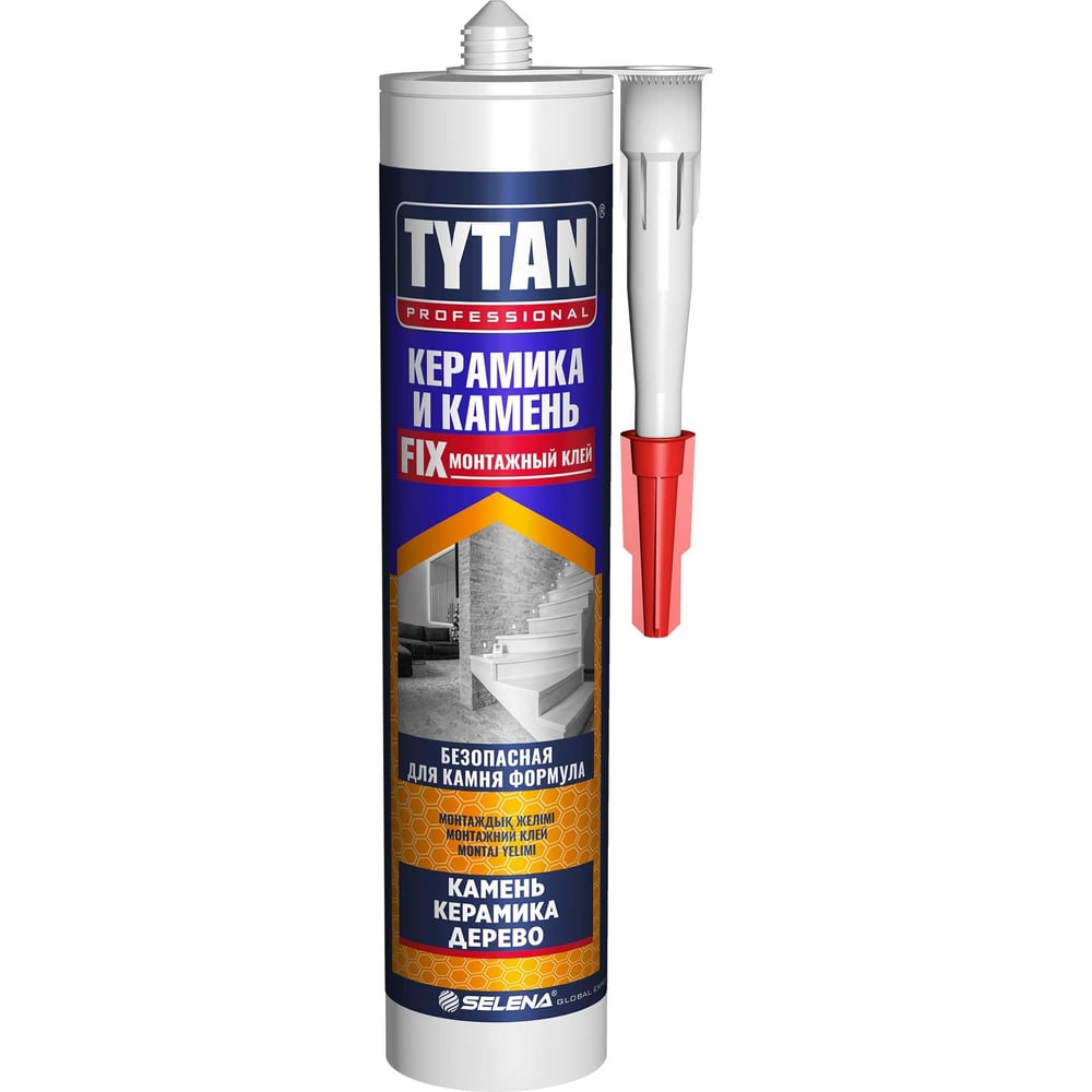 Экспресс-клей Tytan PROFESSIONAL камень, керамика, древесина, белый, 310 мл 16134 247385