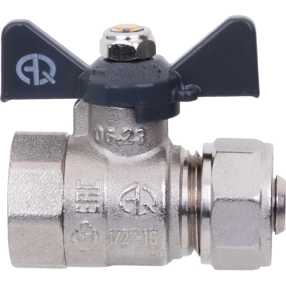 Шаровой кран для МП труб AQUALINK вн 1/2x16 B бабочка 874