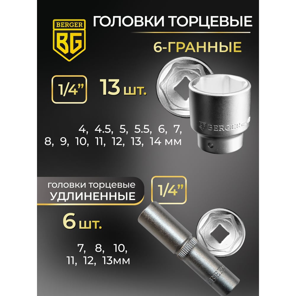 Универсальный набор инструментов 135 предметов Berger BG BG135-1214