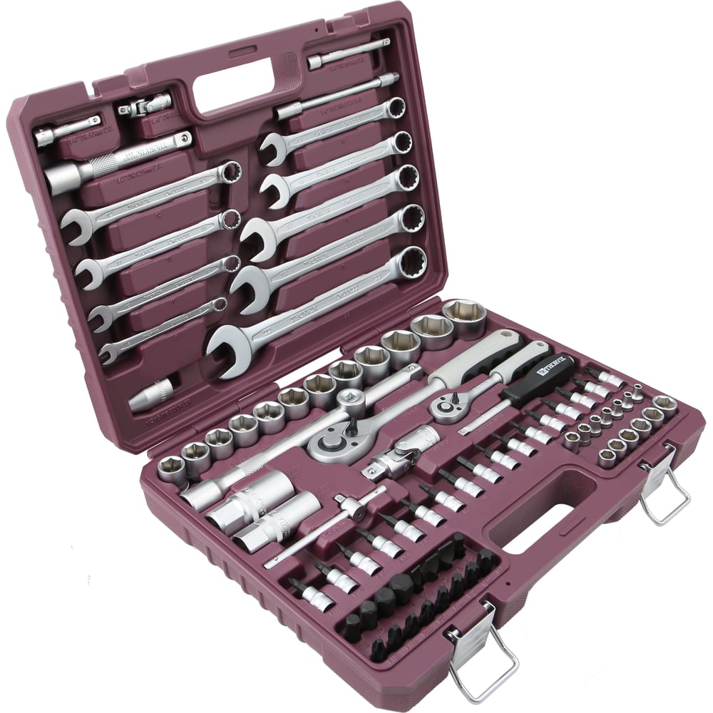 Универсальный набор инструмента THORVIK TS082 1/4", 1/2DR, 82 предмета 054007