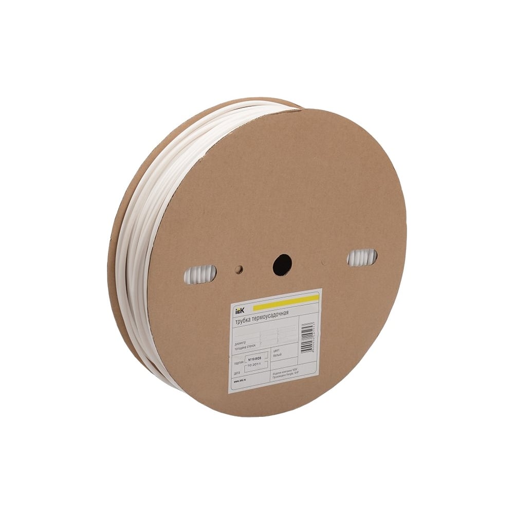 Термоусаживаемая трубка IEK ТТУ 16/8 белая 100м/рол ИЭК UDRS-D16-100-K01