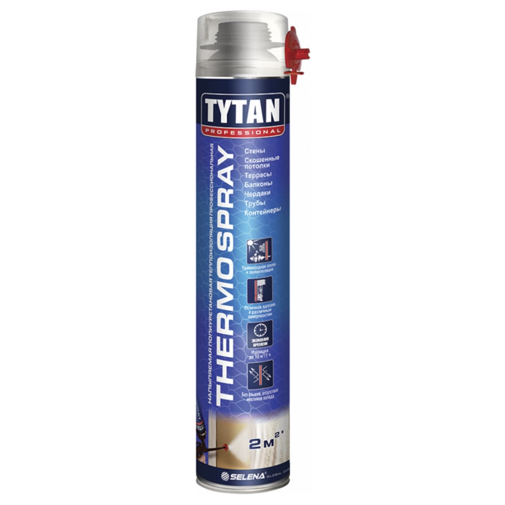 Теплоизоляция напыляемая TYTAN PROFESSIONAL THERMOSPRAY Профи 870 мл, полиуретан 272849