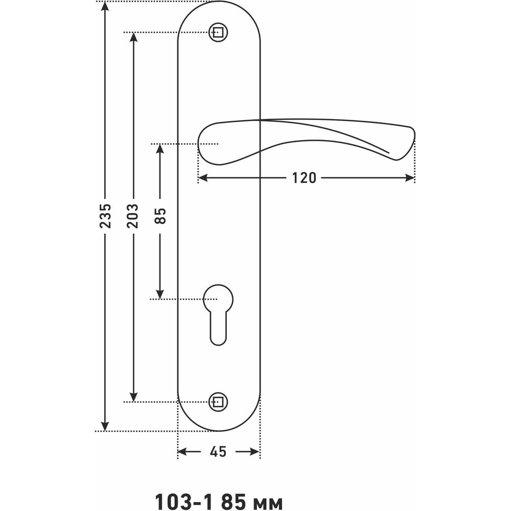 Комплект ручек Аллюр 103-1, 85 мм, GP латунь 12443