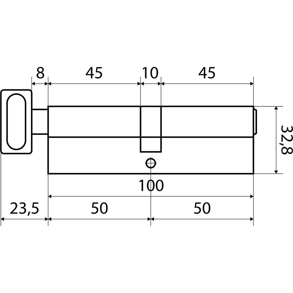 Цилиндровый механизм Стандарт MAX 100 (50x50В) SN 5кл перф.ключ/верт. 14801