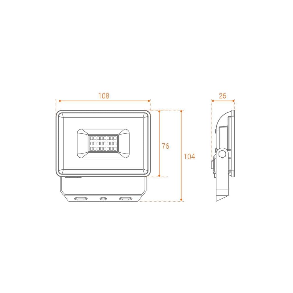 Светодиодный прожектор Wolta 5700K, холодный белый свет, 20Вт SMD, IP 65, IK08, WFL-20W/06