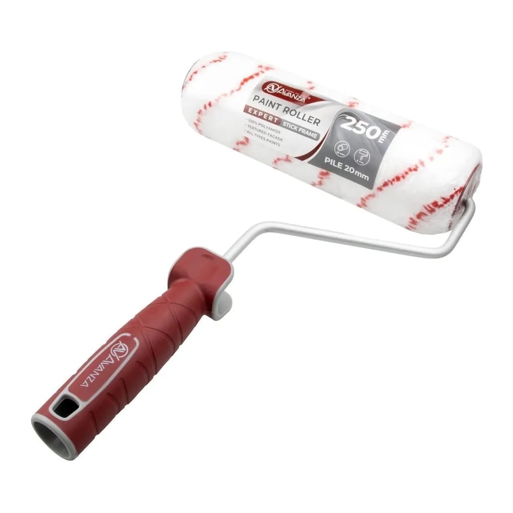 Валик с ручкой Avanza 100% полиамид, 250 мм, ворс 20 мм VR11-251