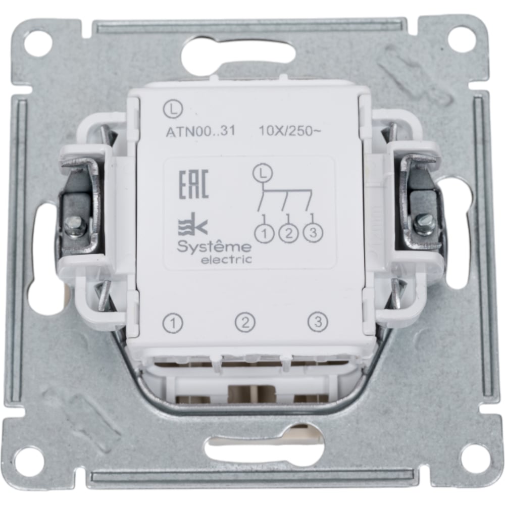 3-клавишный выключатель Systeme Electric AtlasDesign Бежевый сх.1+1+1, 10АХ, механизм SE ATN000231