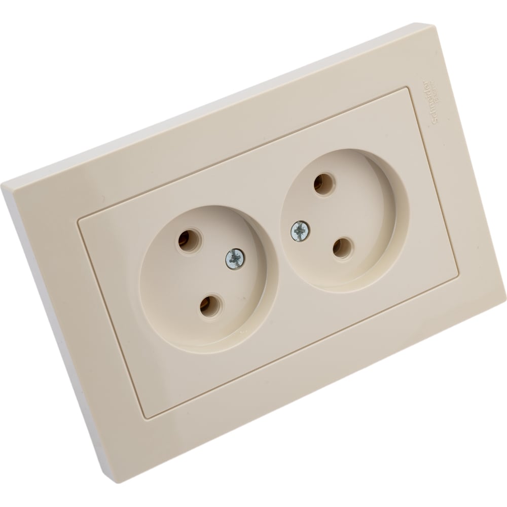Розетка Systeme Electric AtlasDesign Беж б/з двойная, 16А, в сборе SE ATN000220