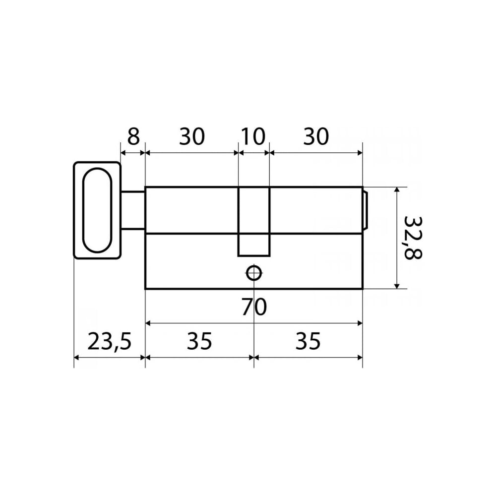 Цилиндровый механизм Стандарт MAX 70 (35x35В) SN 5кл перф.ключ/верт. 14796