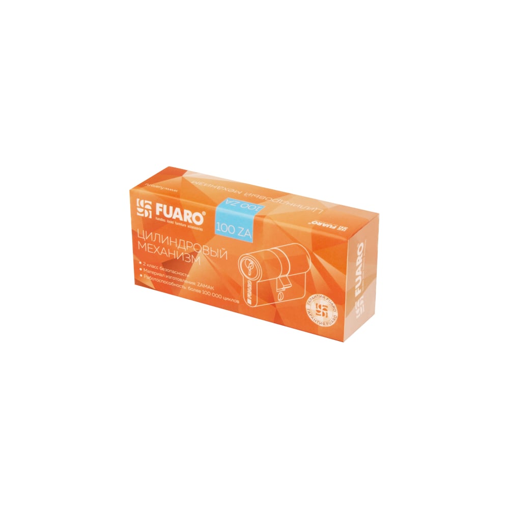 Цилиндровый механизм Fuaro 100 ZA 80 mm /30+10+40/ CP хром 5 кл. 24947