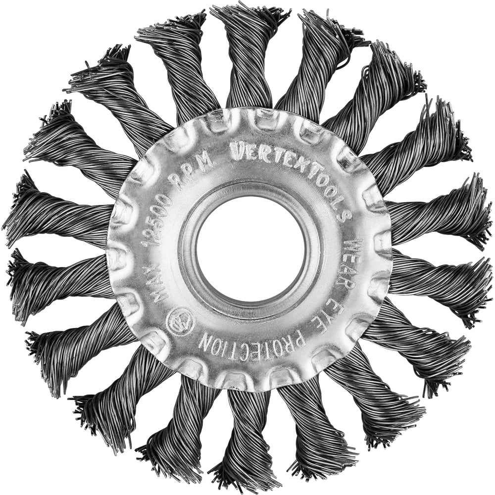 Щетка плоская (100х22 мм крученая проволока) для УШМ vertextools 12100-100