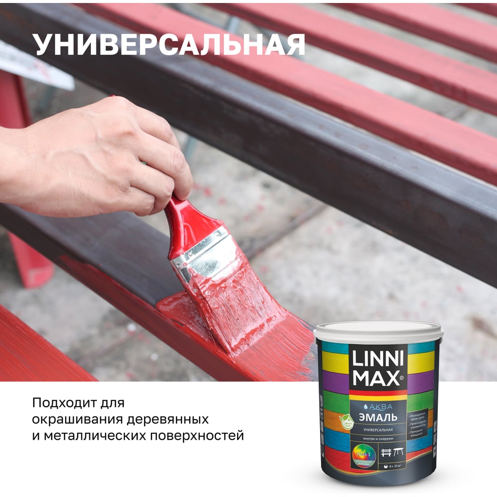 Эмаль универсальная шелковисто-матовая LINNIMAX (ALPINA) Аква База 1 2,5 л, 948105444