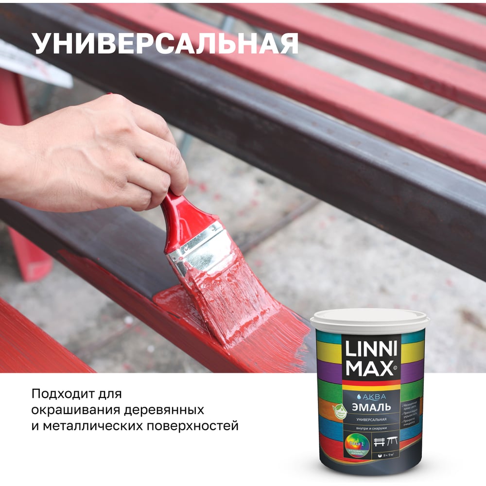Эмаль универсальная шелковисто-матовая LINNIMAX (ALPINA) Аква База 1 0,9 л 948105442