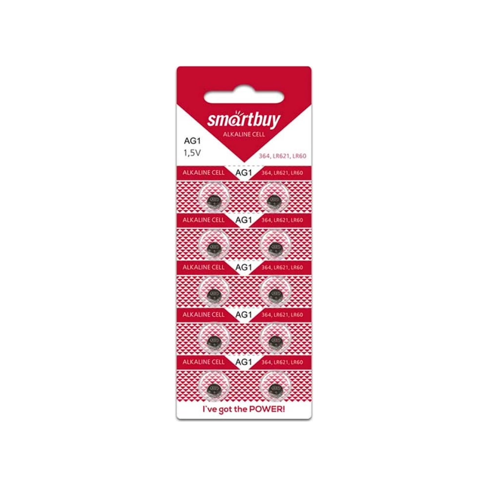 Батарейка Smartbuy часовая ag1-10b (100/2000) упаковка 10 шт. SBBB-AG1-10B