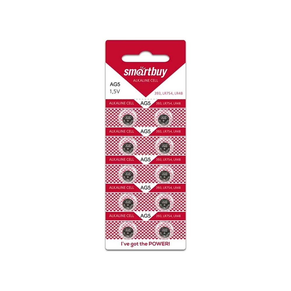 Батарейка Smartbuy часовая ag5-10b (100/2000) упаковка 10 шт. SBBB-AG5-10B
