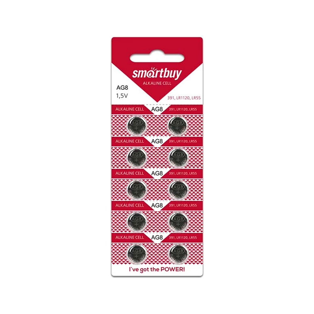 Батарейка Smartbuy часовая ag8-10b (100/2000) упаковка 10 шт. SBBB-AG8-10B