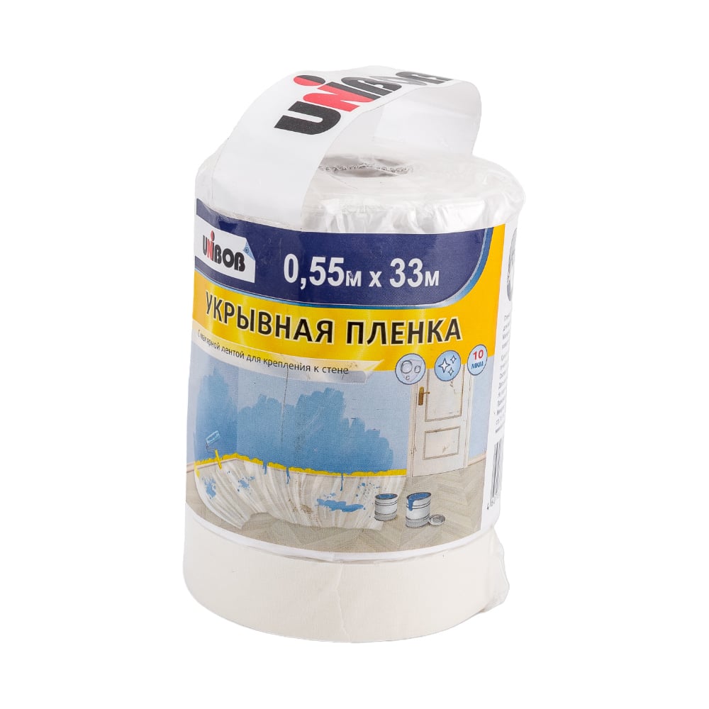 Пленка защитная 0.55х33 м с малярной лентой UNIBOB 211782