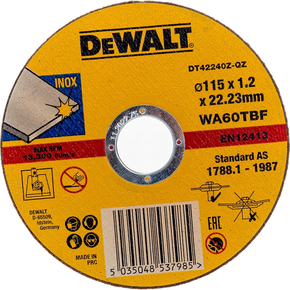 Круг Dewalt отрез. п/мет. INDUSTRIAL, 115x1.2мм DT42240Z DT42240-XJ