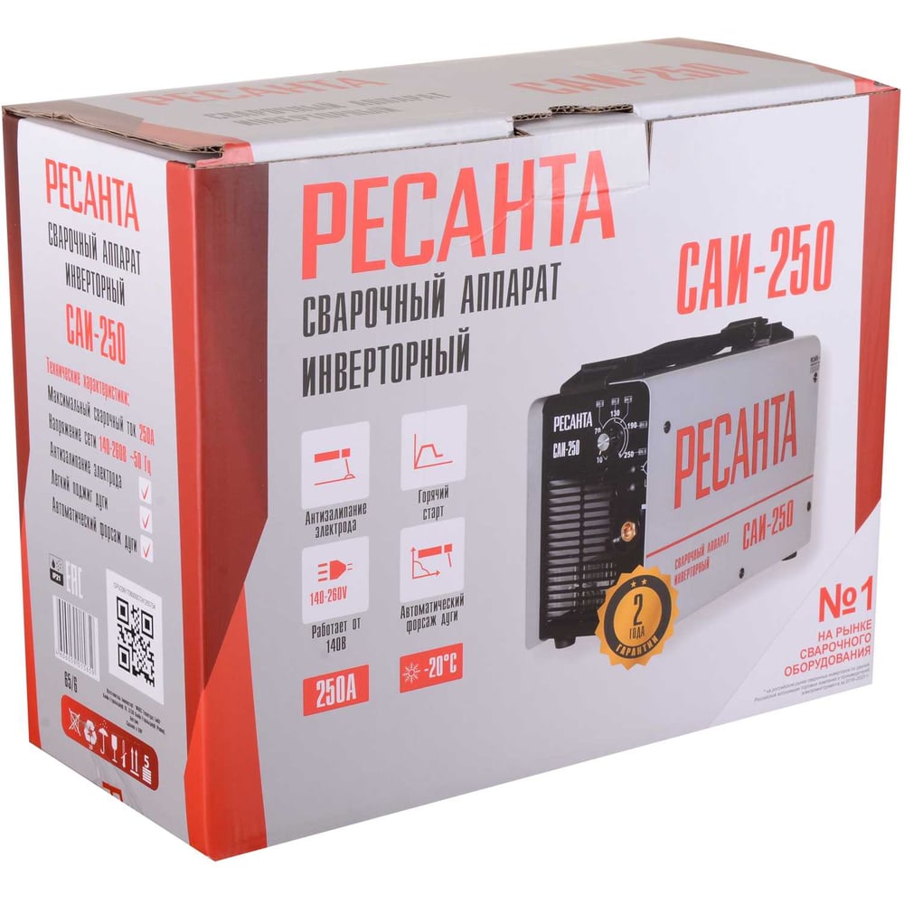 Сварочный аппарат Ресанта САИ-250 инверторный для дуговой сварки