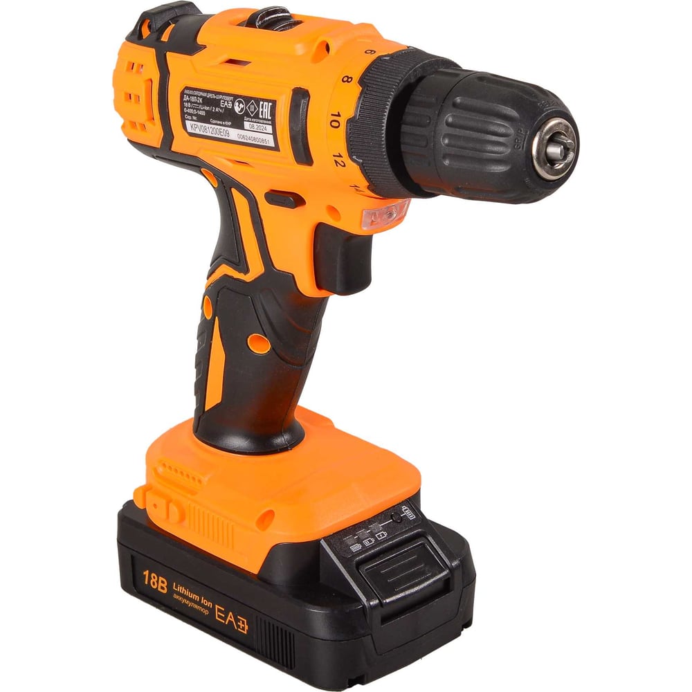 Шуруповерт аккумулят Вихрь ДА-18Л-2К (18V? 2Li-lon x2Ач) кейс