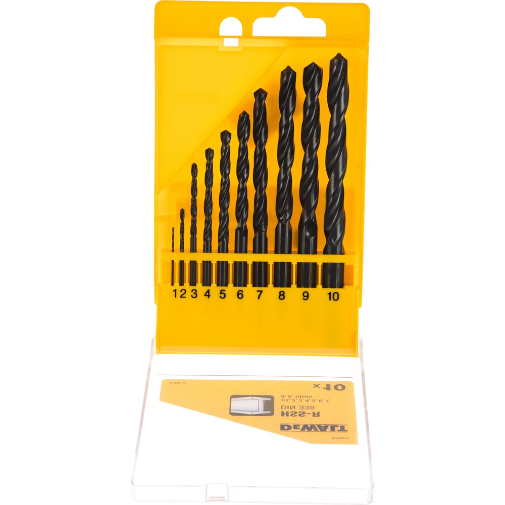 DeWalt набор сверл п/мет. HSS-R,1-10ММ, 10шт