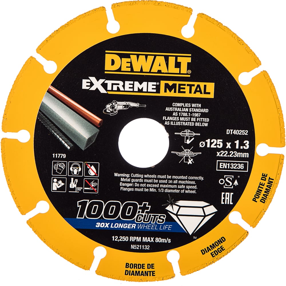 Алмазный диск отрезной по металлу 125х22.2 мм DEWALT DT40252