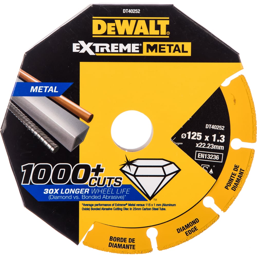 Алмазный диск отрезной по металлу 125х22.2 мм DEWALT DT40252