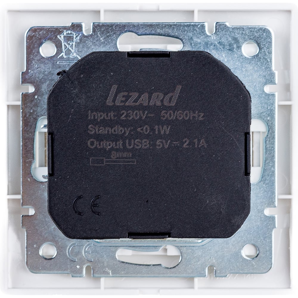 LZ бел розетка 1 с/з керамика с USB