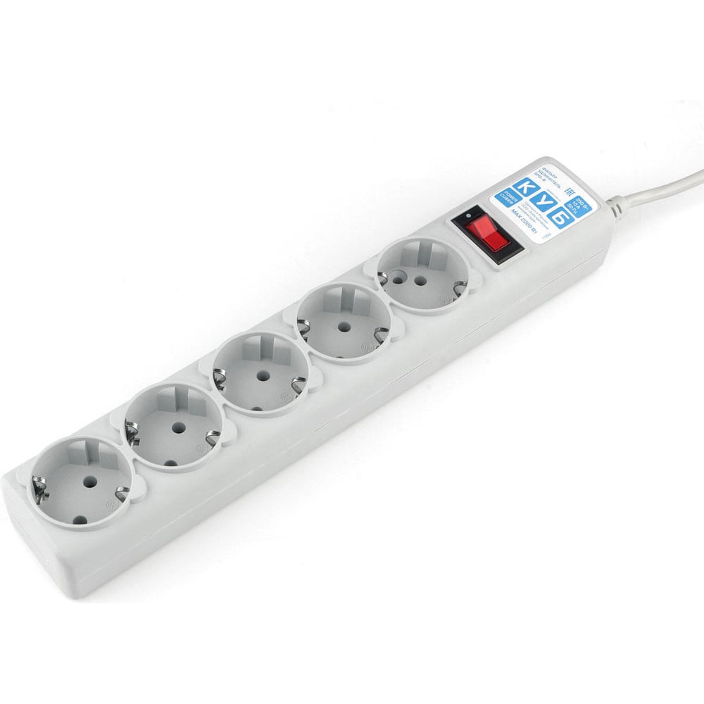 Фильтр-удлинитель B 1.9м 5роз. серый Power Cube SPG-B-6