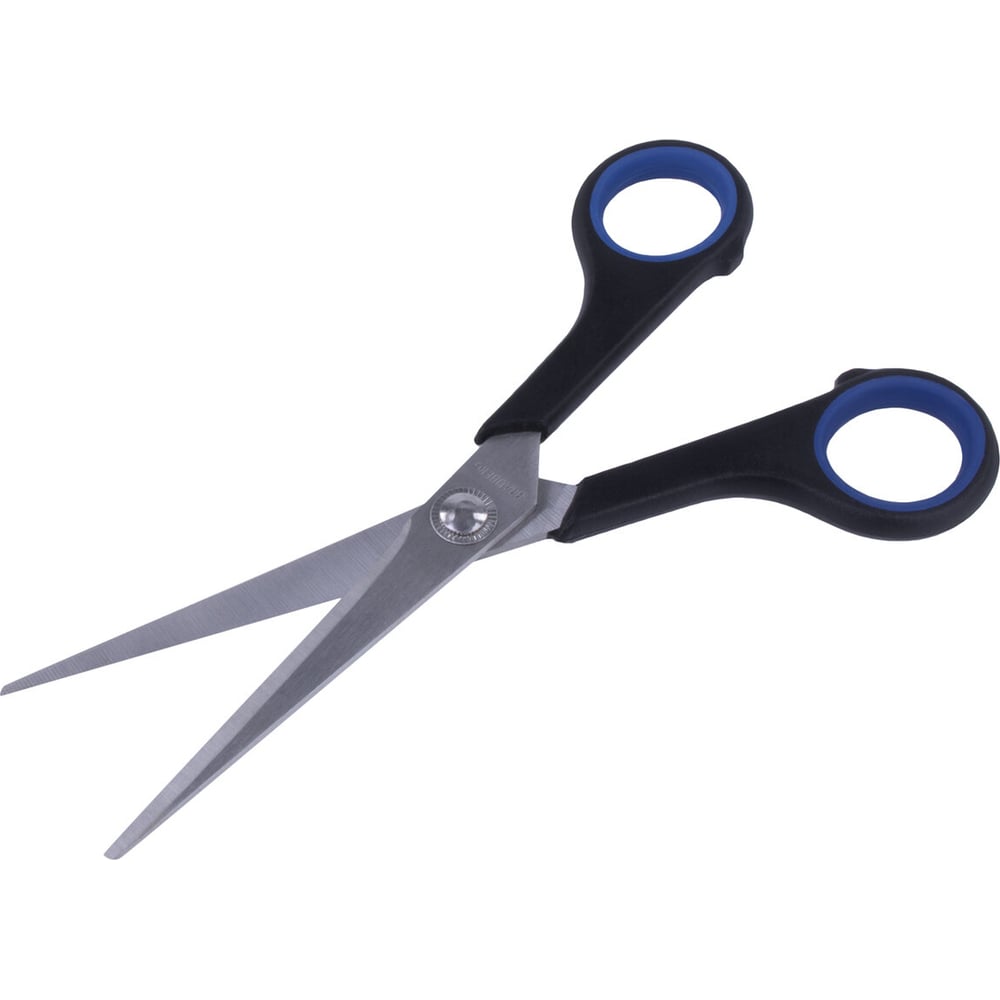 Ножницы BRAUBERG Soft Grip 165 мм, резиновые вставки, серо-зеленые, 3-х сторонняя заточка, картонная упаковка 230761